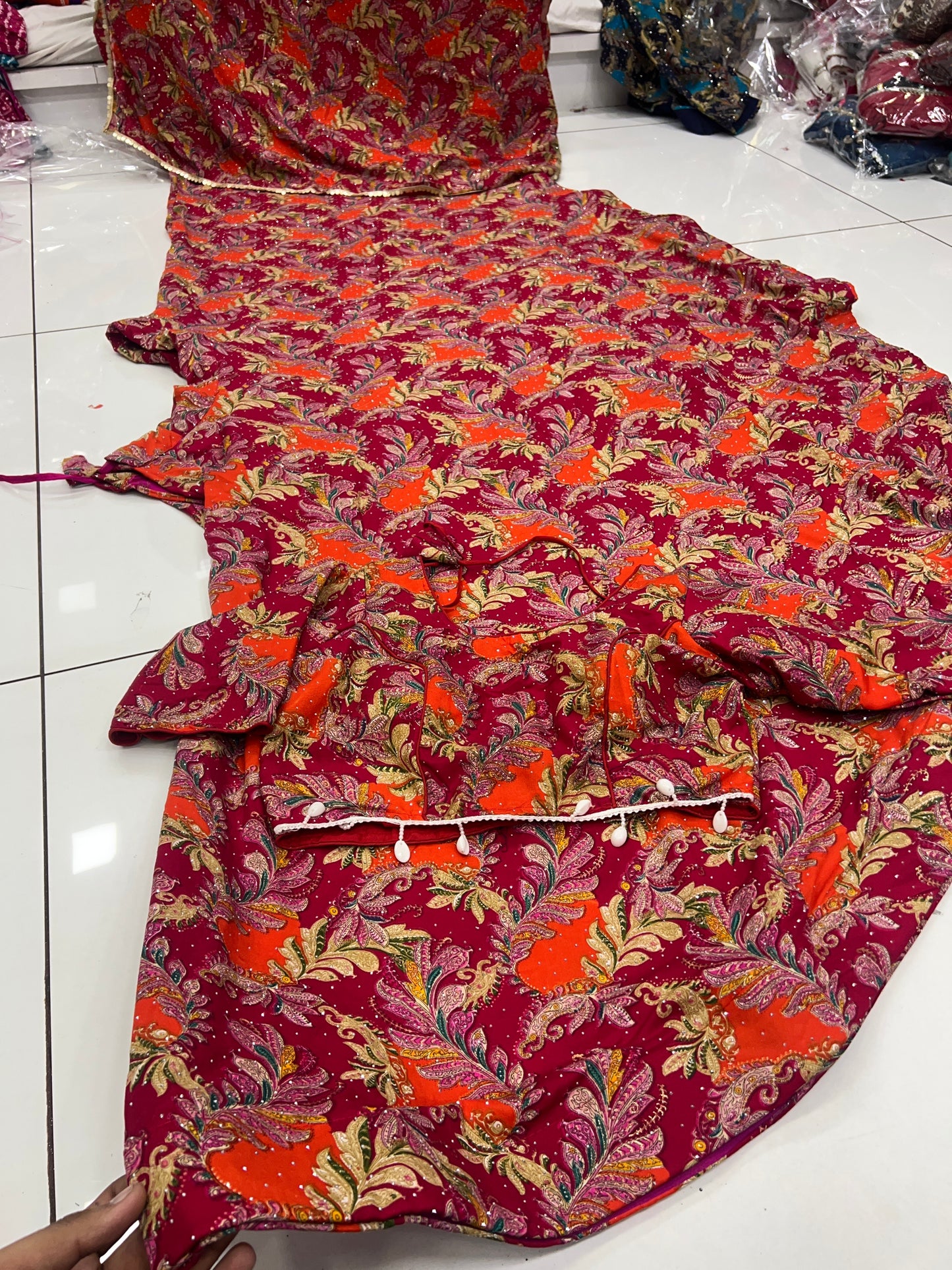 Heavy Rayon 8 Meter Flair Lehenga, Blouse and Dupatta Set