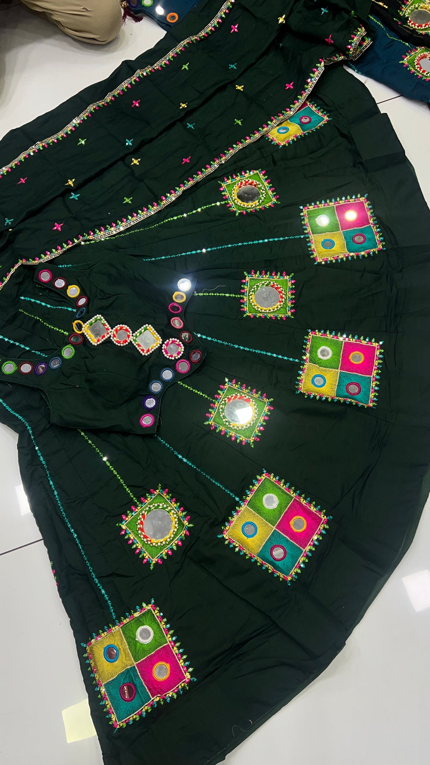 Heavy Orginal Mirror Thread work Lehnga set