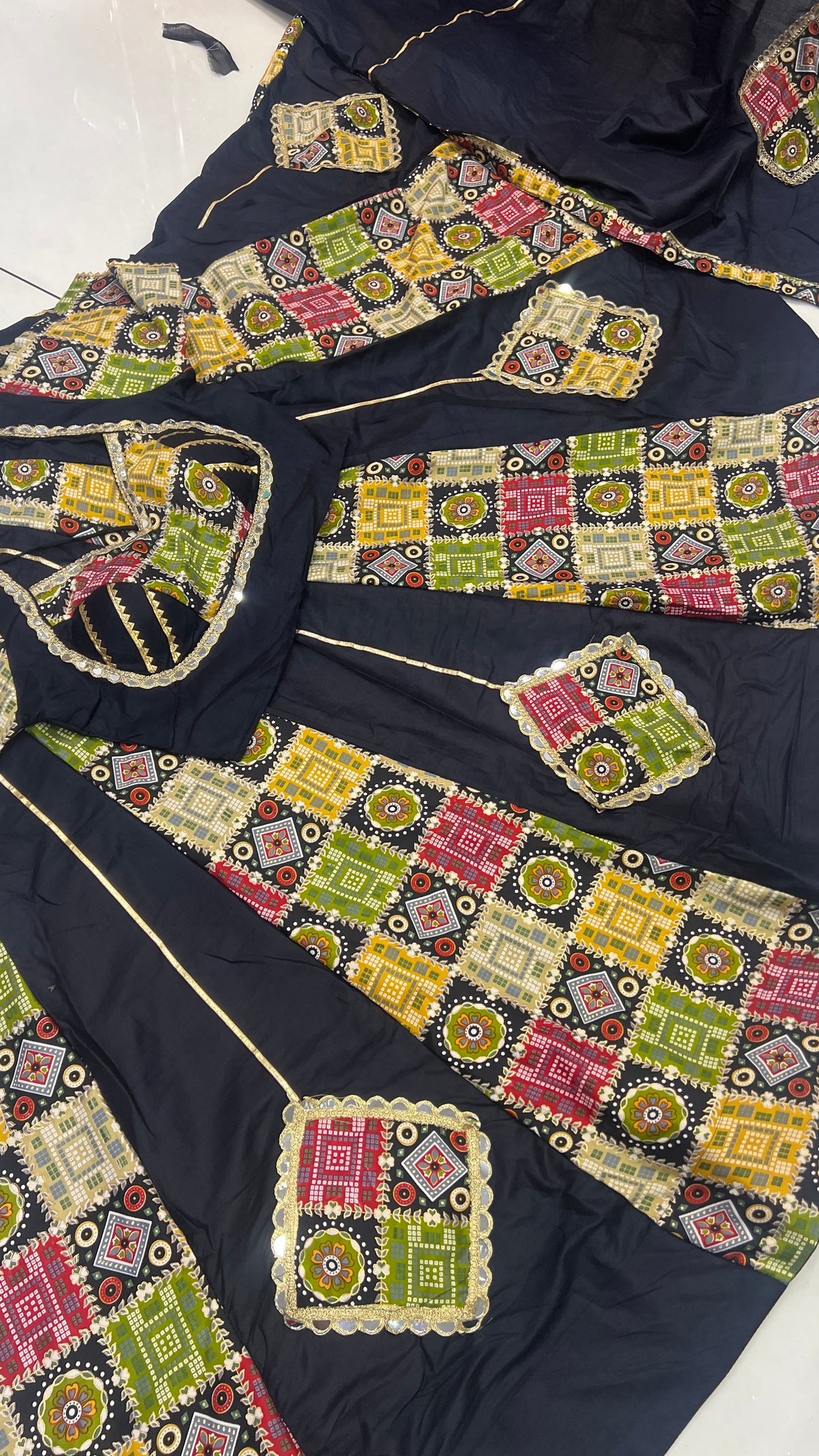 Mirror work Gota Patch Lehnga Set