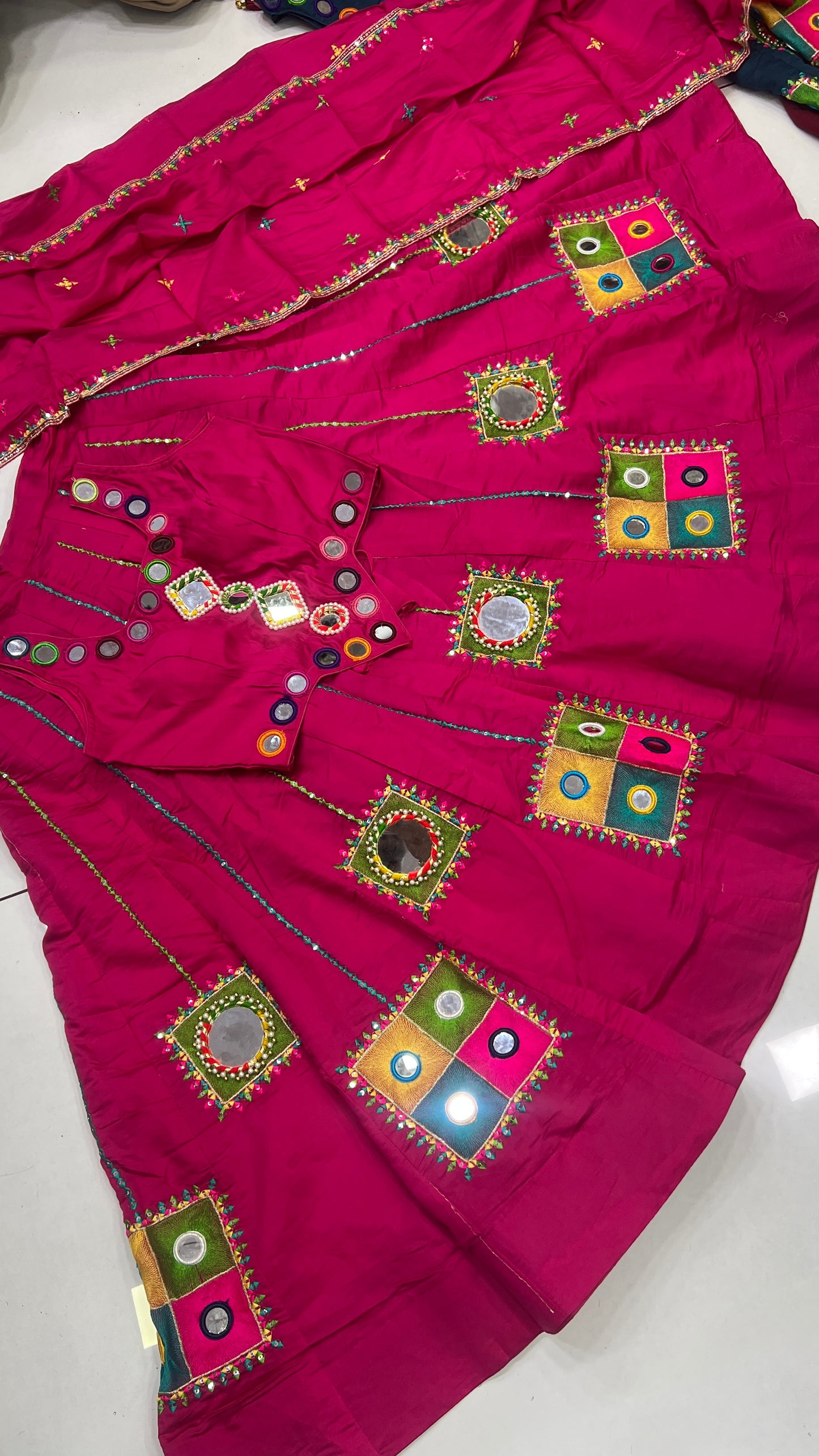 Heavy Orginal Mirror Thread work Lehnga set