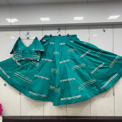 Dupatta Offer, Heavy Original Mirror Lehenga, Blouse and Dupatta  Set