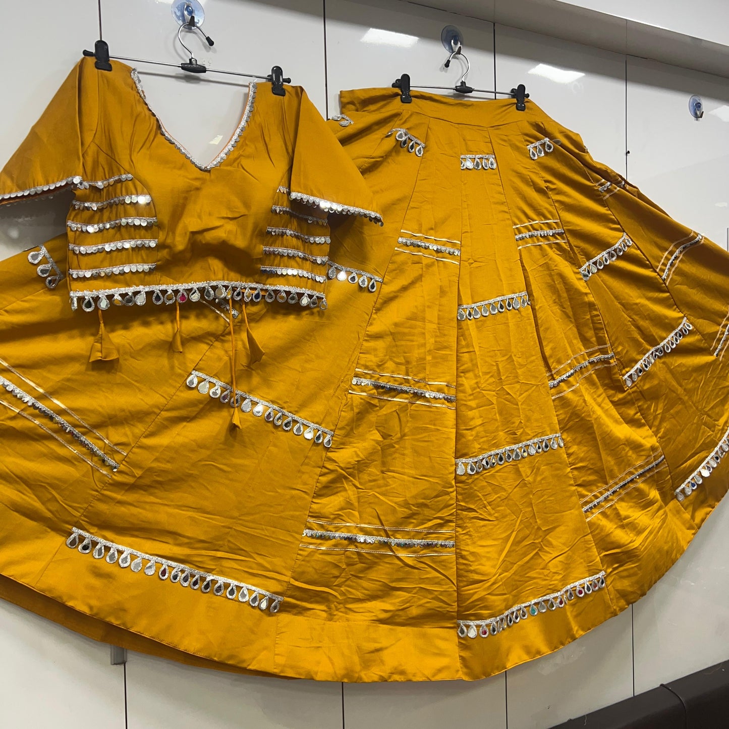 Dupatta Offer, Heavy Original Mirror Lehenga, Blouse and Dupatta  Set