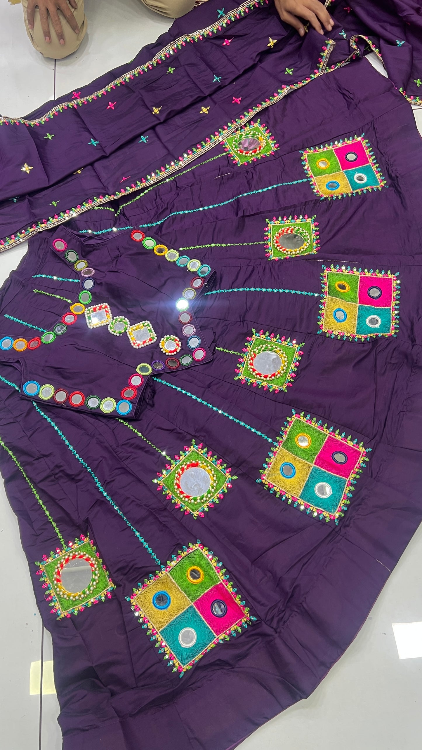 Heavy Orginal Mirror Thread work Lehnga set