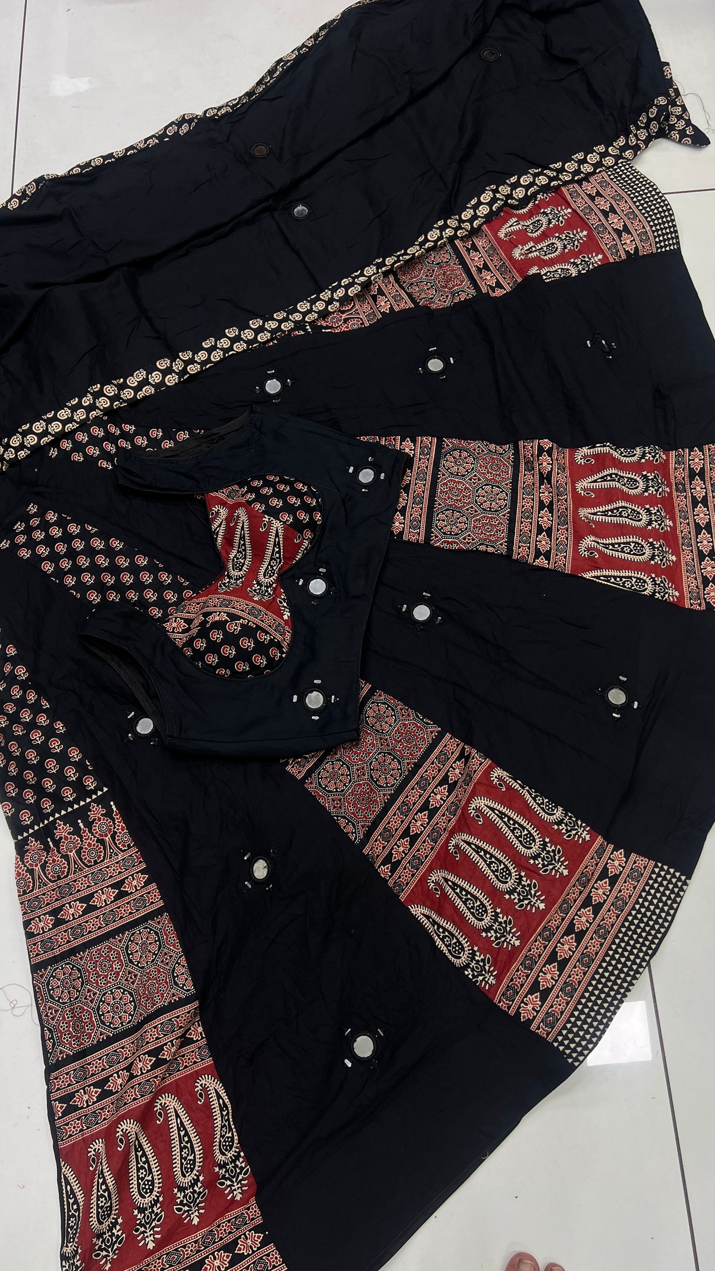 Ajrak Mirror Heavy Lehnga Blouse Duppata Set