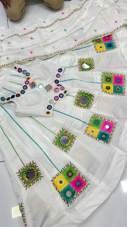 Heavy Orginal Mirror Thread work Lehnga set