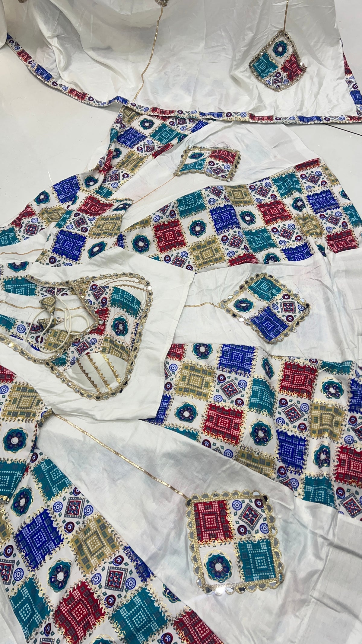 Mirror work Gota Patch Lehnga Set