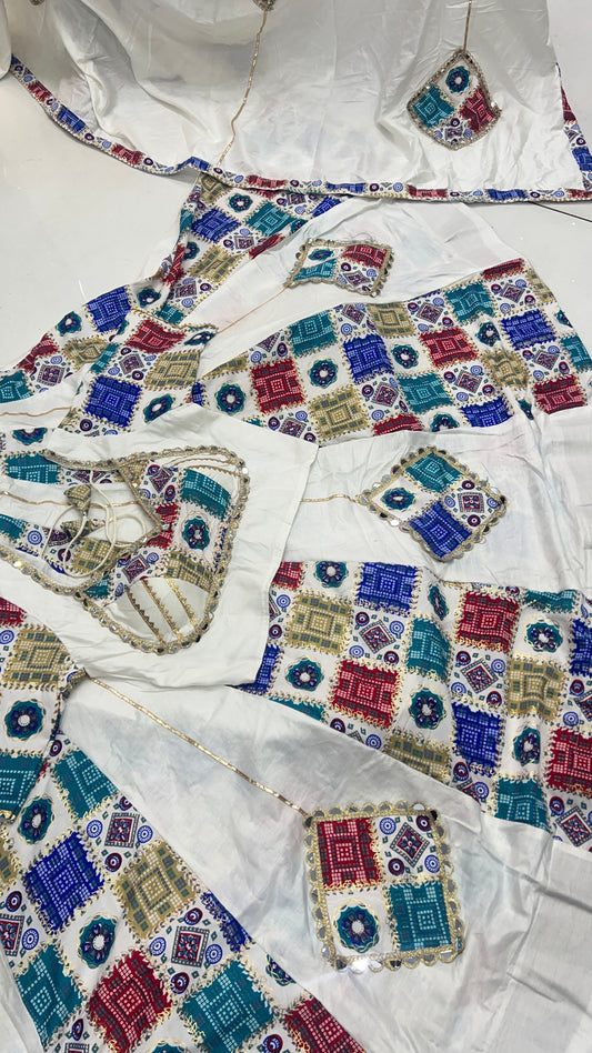Mirror work Gota Patch Lehnga Set