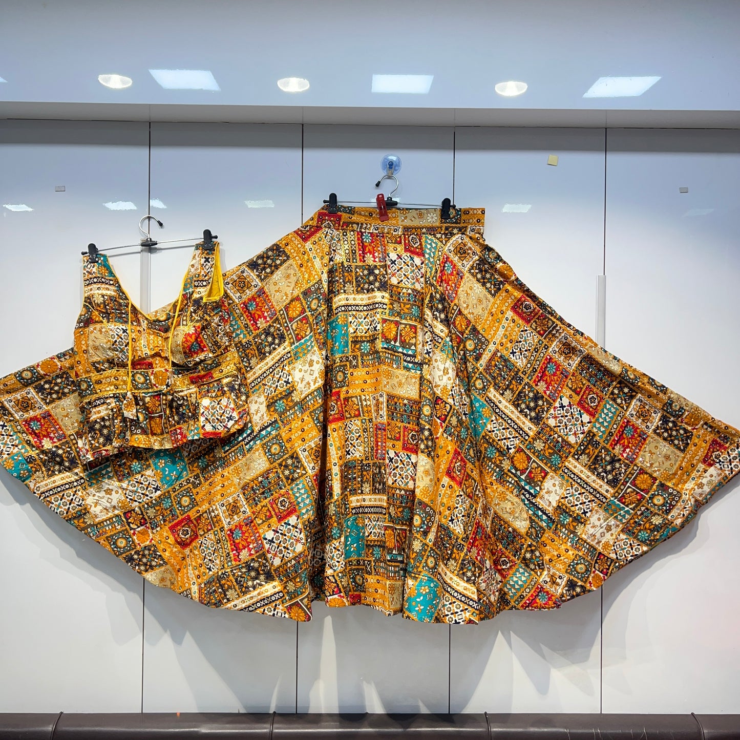 8mtr flair Rayon silk Lehnga Blouse Set