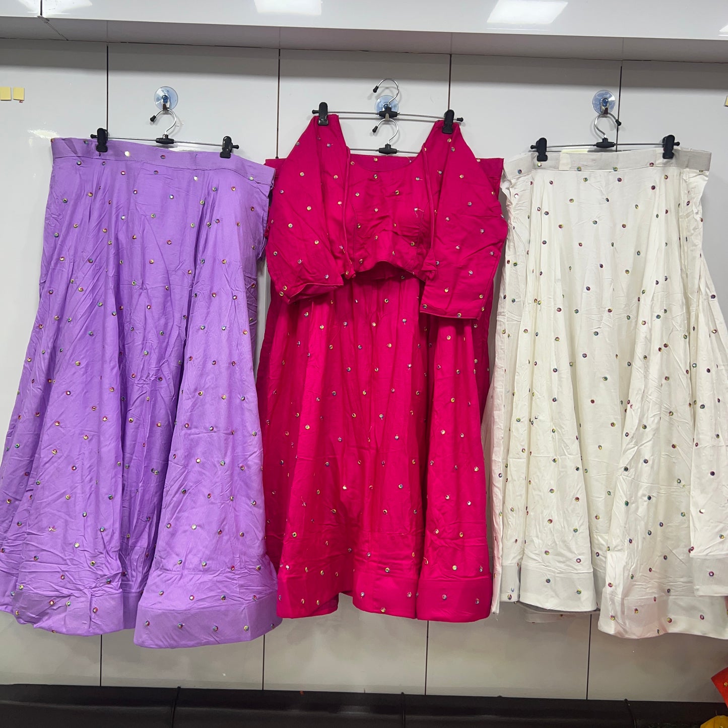 8Mtr Flair Rayon Sequence Buti Worked Lehenga Blouse Set