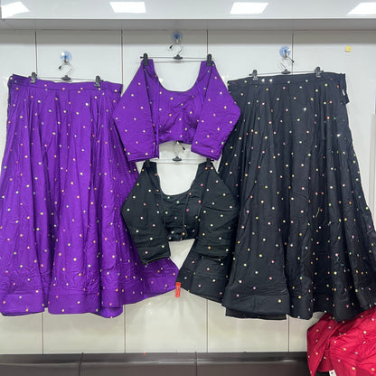 8Mtr Flair Rayon Sequence Buti Worked Lehenga Blouse Set