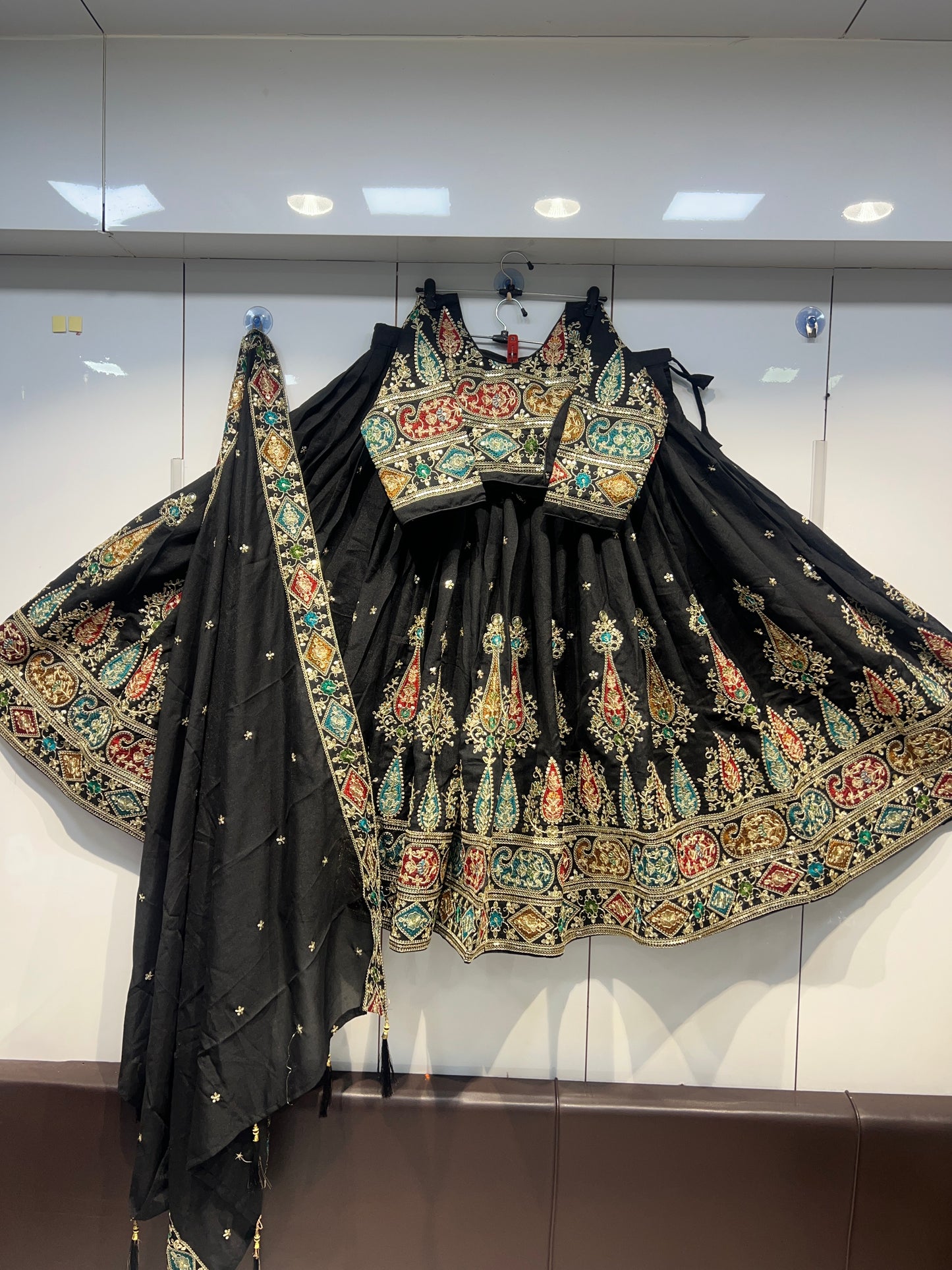 6mtr flair Multy silk Heavy Worked Lehnga Blouse And Duppata set