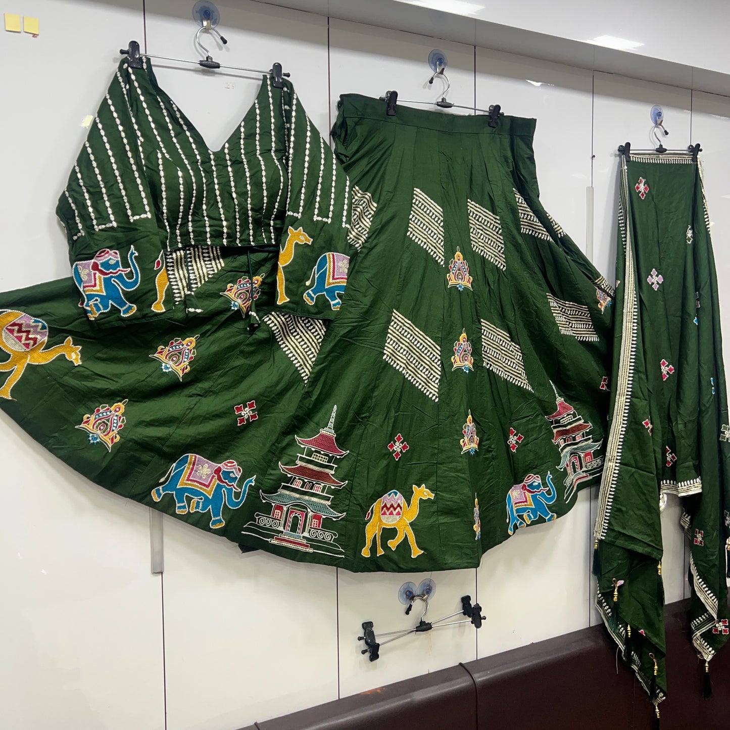 20 Kali Heavy Thread work Lehenga, Blouse and Dupatta Set