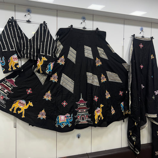 20 Kali Heavy Thread work Lehenga, Blouse and Dupatta Set