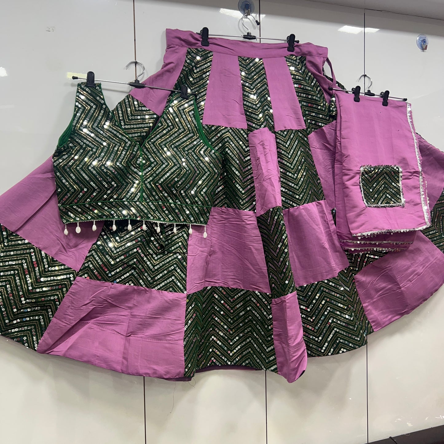 Heavy Sequence work Lehenga, Blouse and Dupatta Set