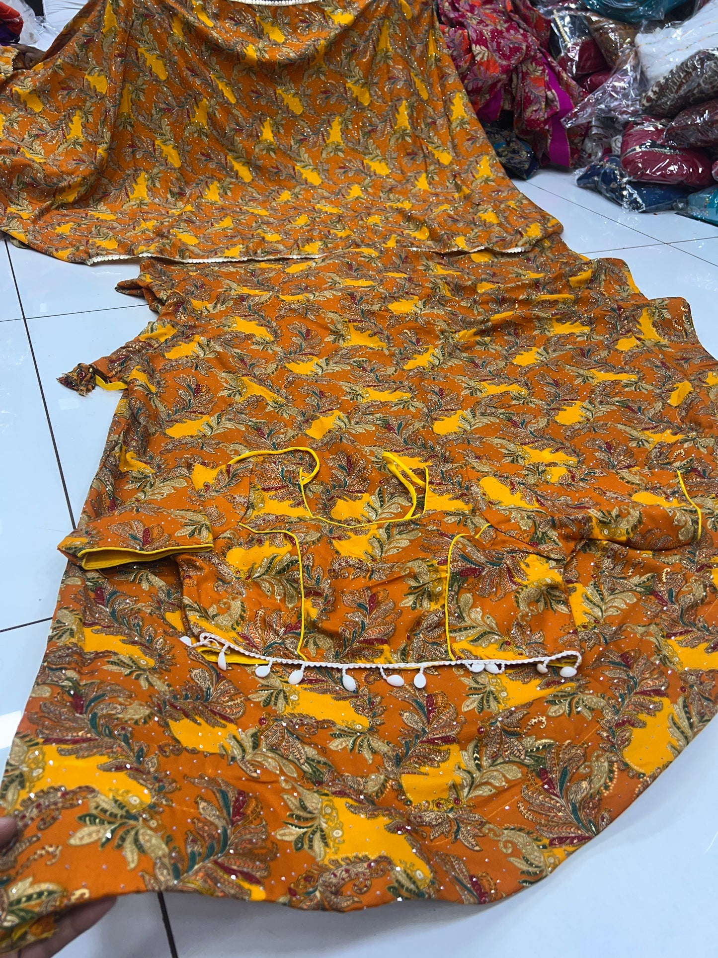 Heavy Rayon 8 Meter Flair Lehenga, Blouse and Dupatta Set