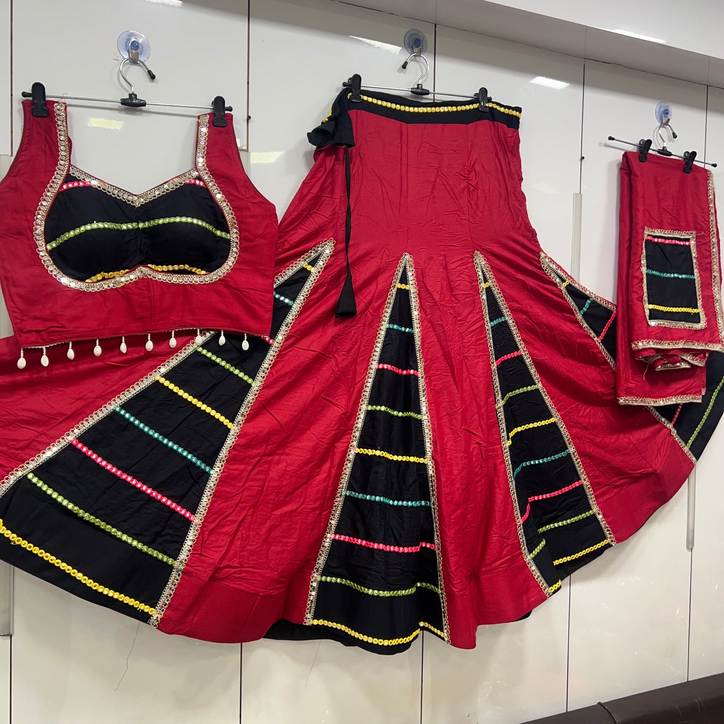 Rayon Kali Worked Lehenga Blouse Duppatta Set