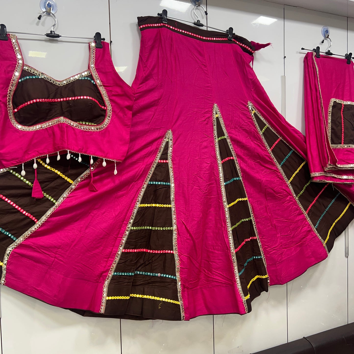 Rayon Kali Worked Lehenga Blouse Duppatta Set