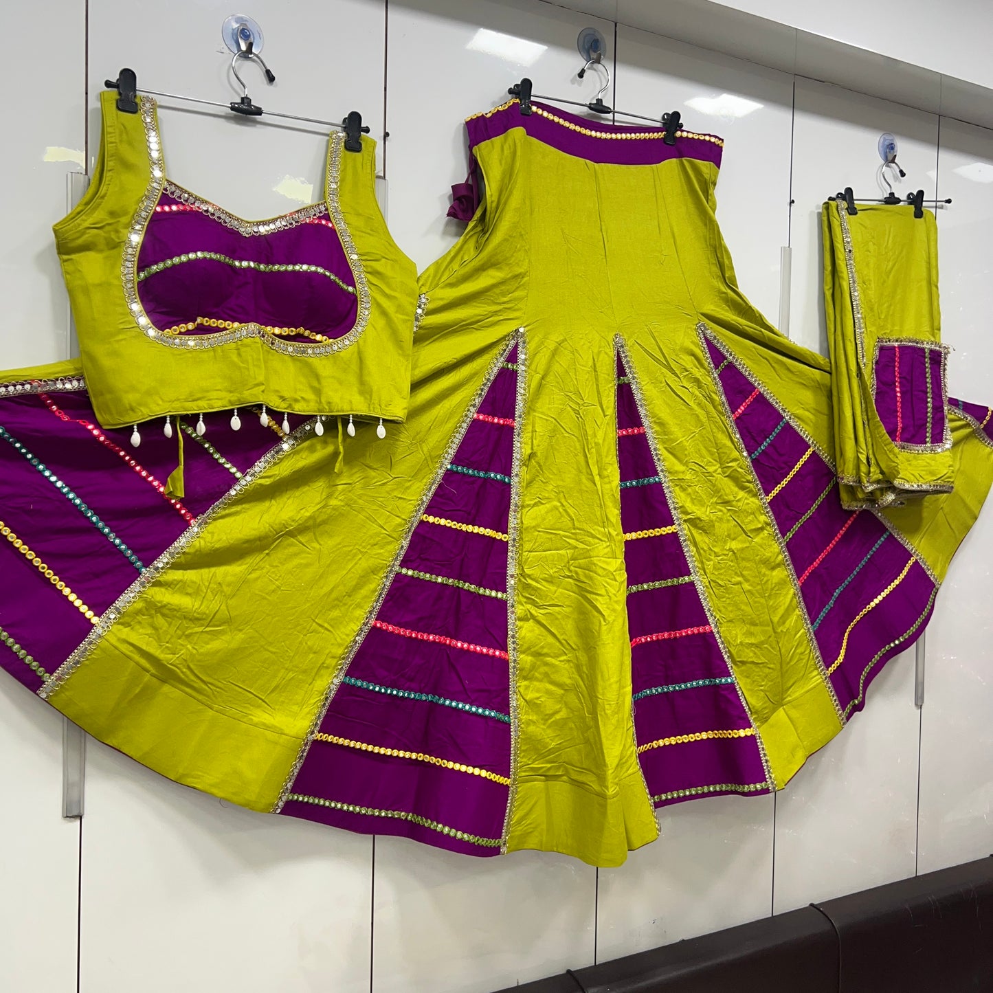 Rayon Kali Worked Lehenga Blouse Duppatta Set