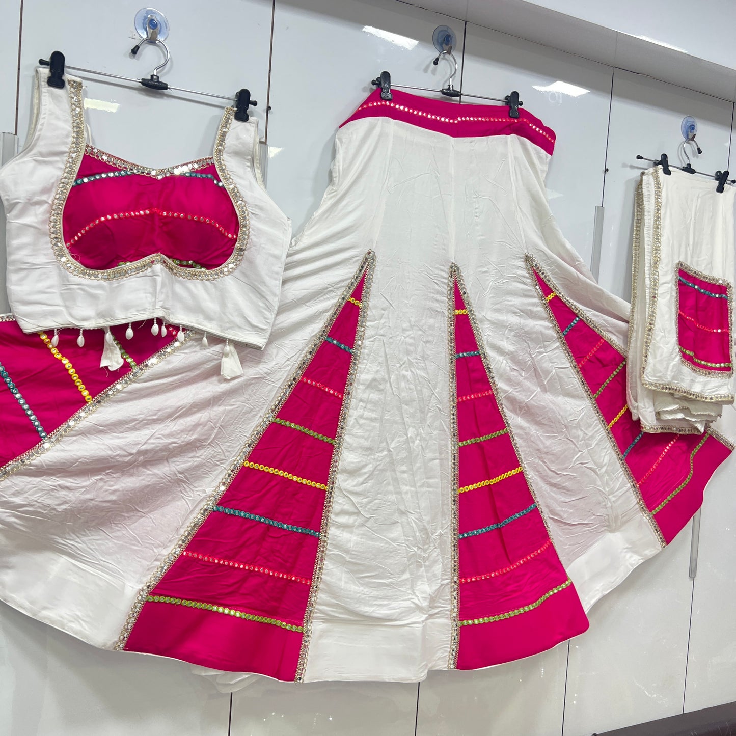 Rayon Kali Worked Lehenga Blouse Duppatta Set