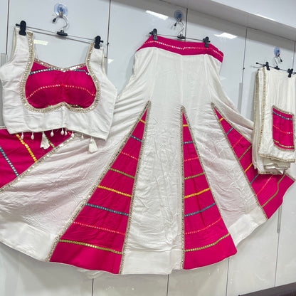 Rayon Kali Worked Lehenga Blouse Duppatta Set