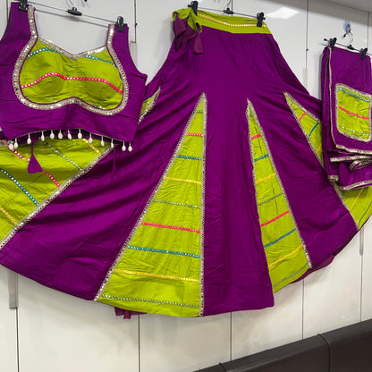 Rayon Kali Worked Lehenga Blouse Duppatta Set