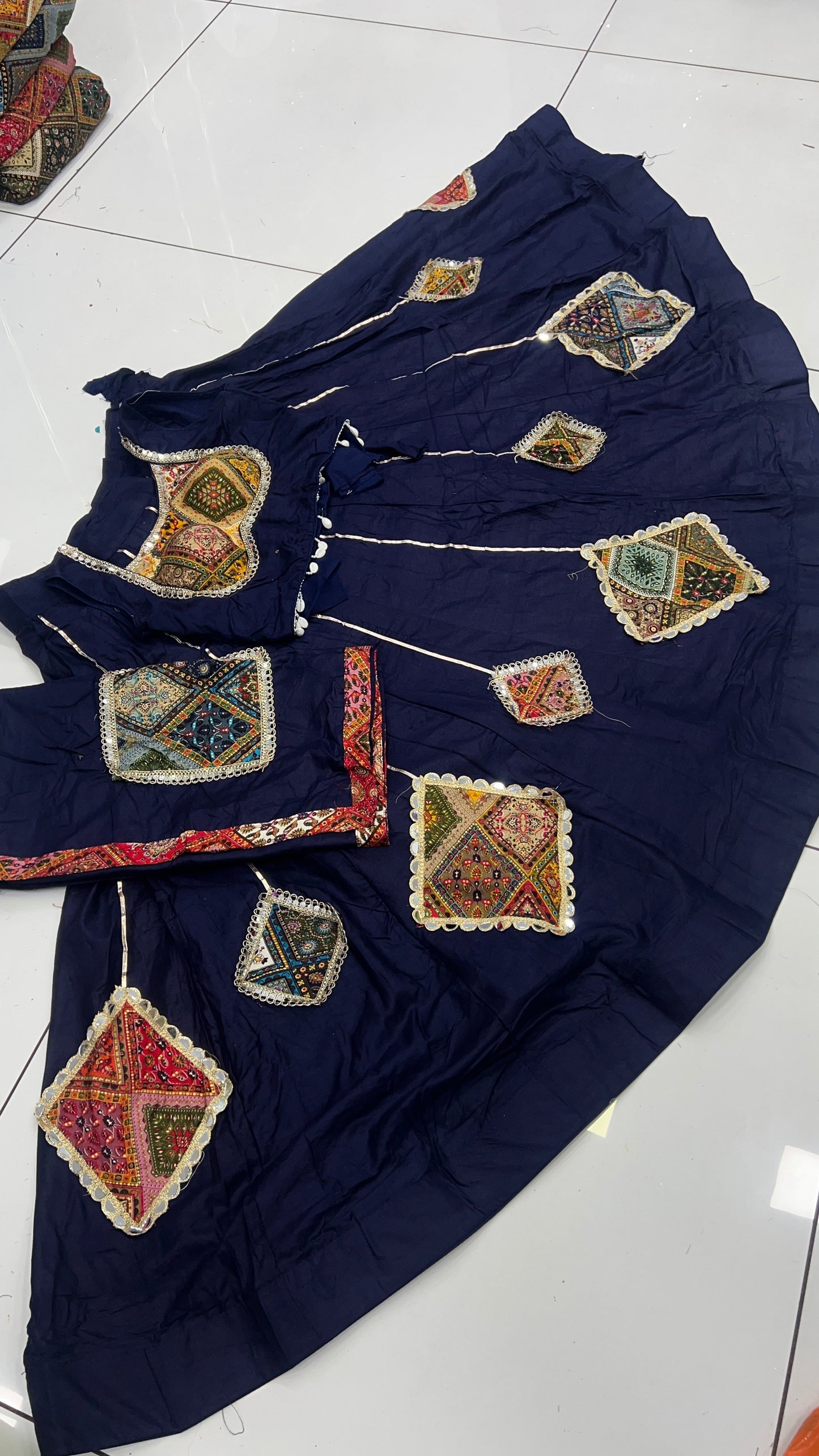 Original Mirror Heavy Patch Work Lehenga, Blouse and Dupatta Set