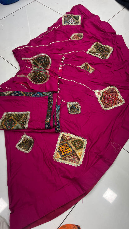 Original Mirror Heavy Patch Work Lehenga, Blouse and Dupatta Set