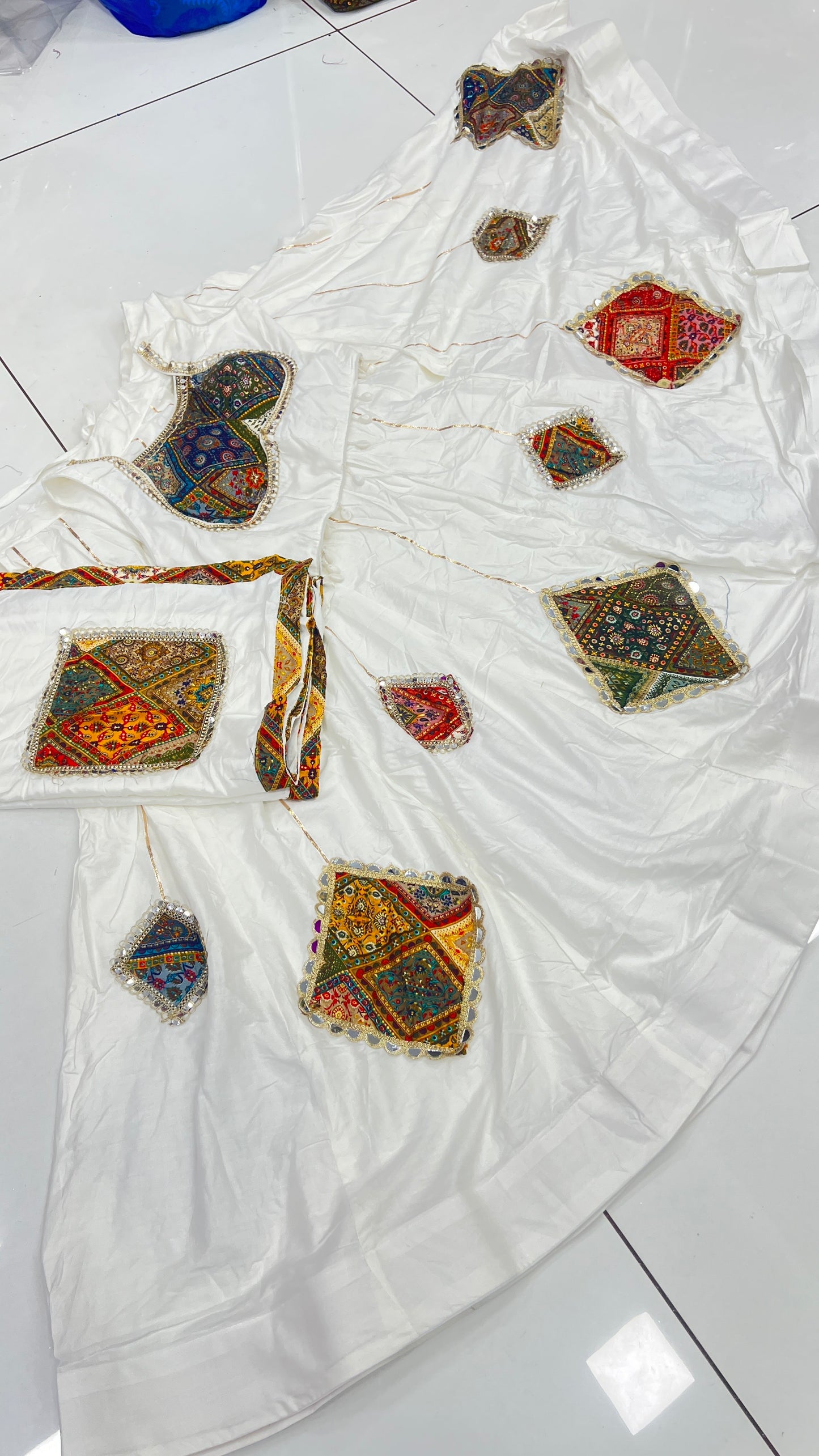 Original Mirror Heavy Patch Work Lehenga, Blouse and Dupatta Set