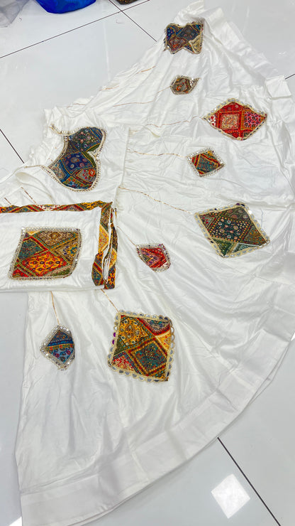 Original Mirror Heavy Patch Work Lehenga, Blouse and Dupatta Set