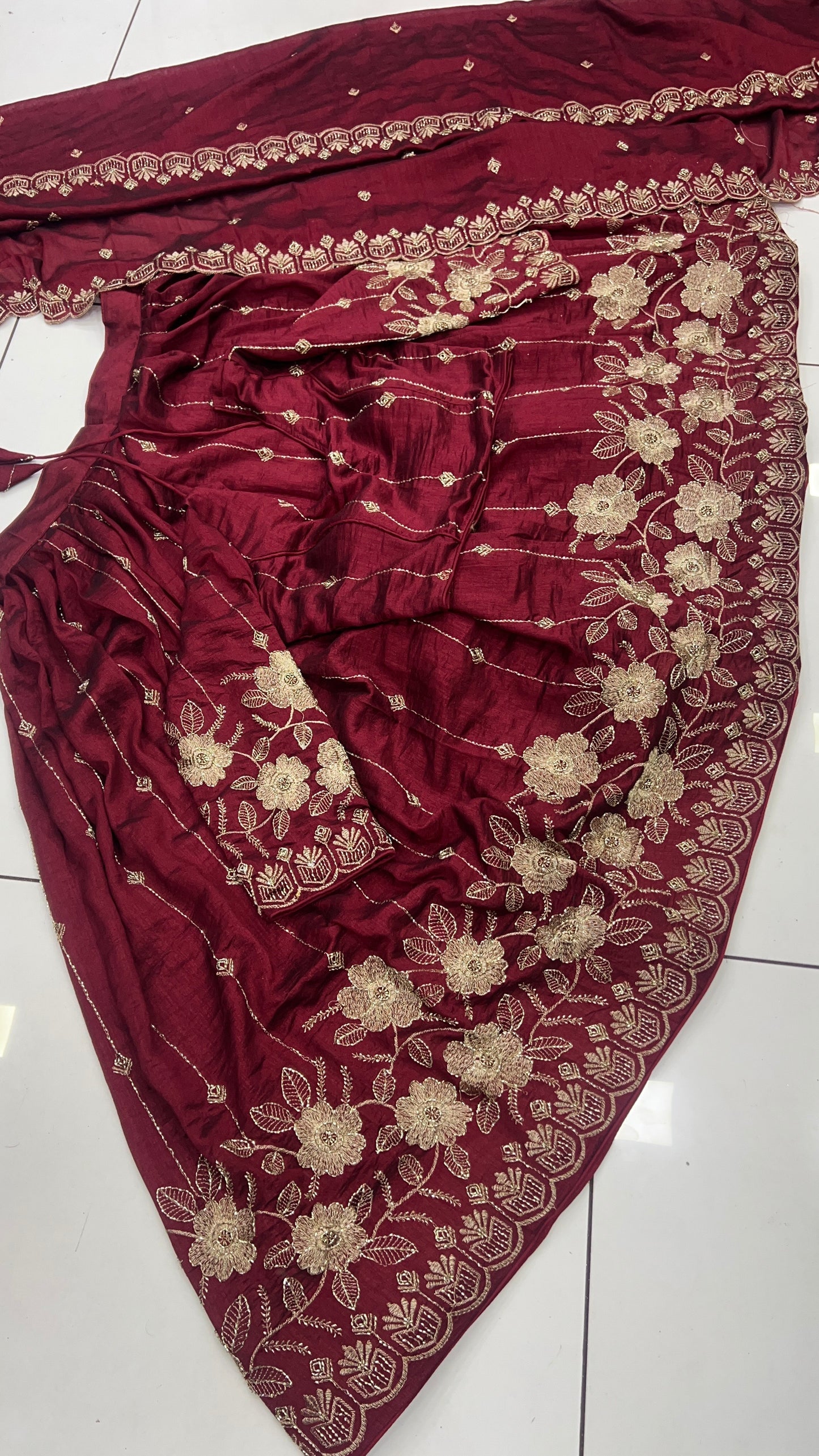 Sequence Beads Heavy Work Lehenga Blouse Dupatta Set