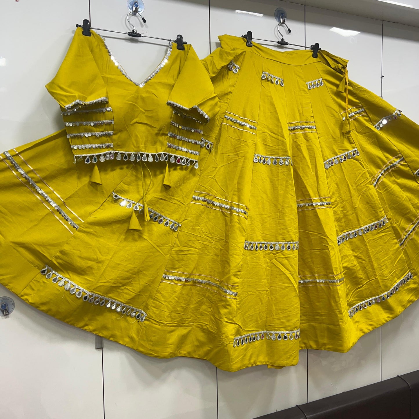 Dupatta Offer, Heavy Original Mirror Lehenga, Blouse and Dupatta  Set