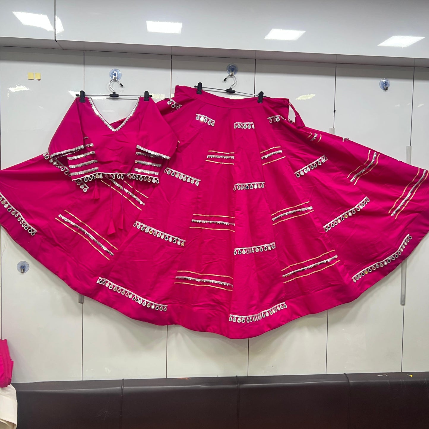 Dupatta Offer, Heavy Original Mirror Lehenga, Blouse and Dupatta  Set