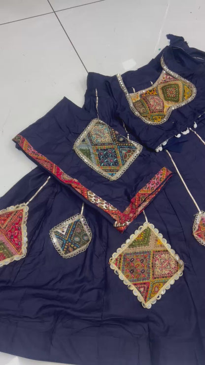 Original Mirror Heavy Patch Work Lehenga, Blouse and Dupatta Set