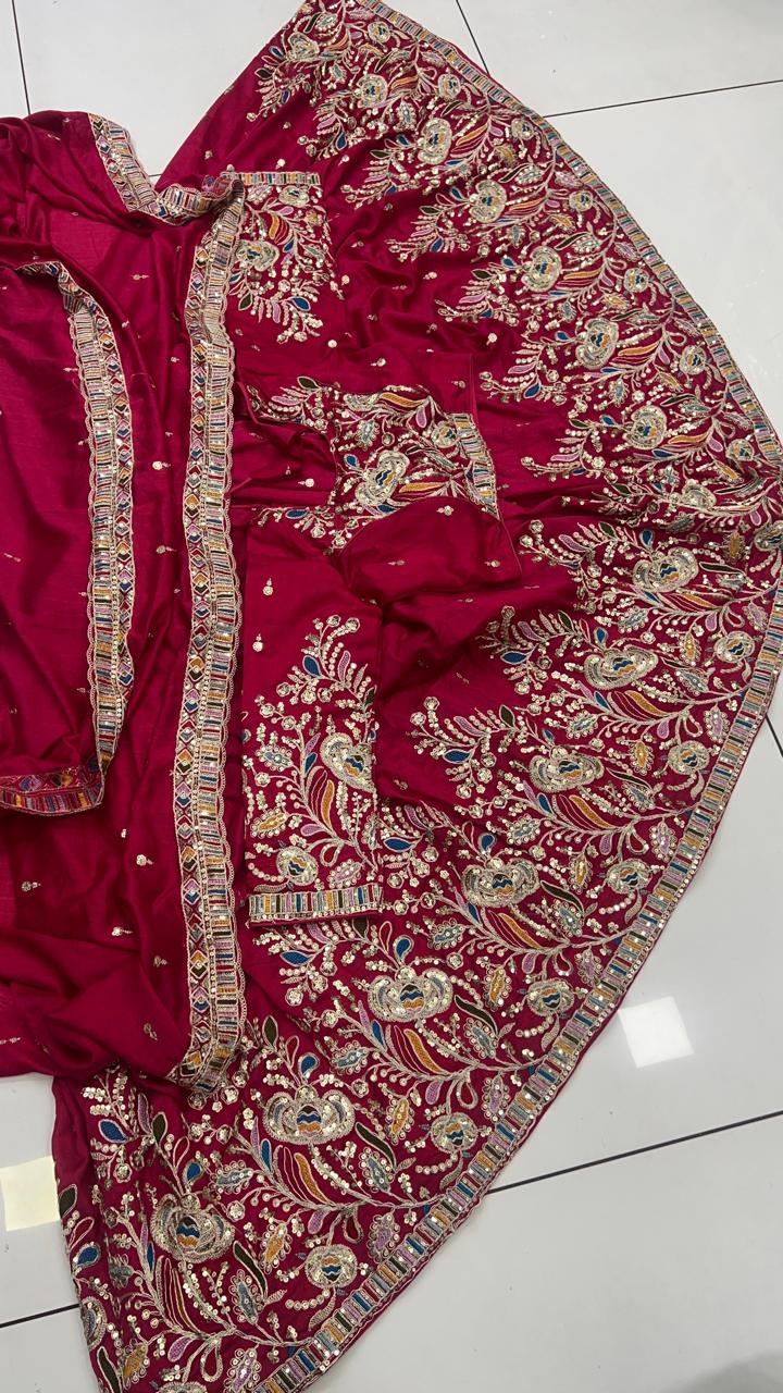 Special Offer 6 Mtr Gher Heavy embroidery design lehenga