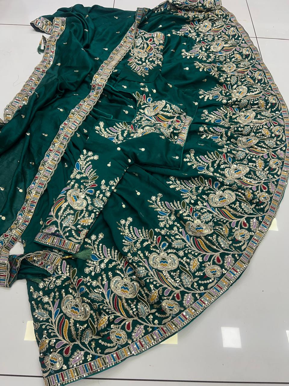 Special Offer 6 Mtr Gher Heavy embroidery design lehenga